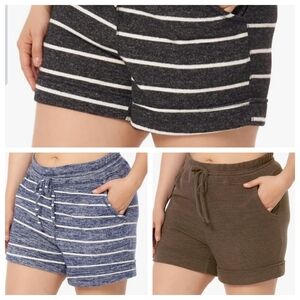 3 Pairs Zerdocean Women's 4X Shorts Soft Comfort Loose Stretch Bundle Knit Lot